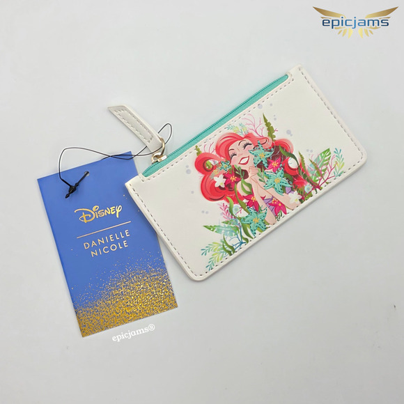 Disney The Little Mermaid Ariel Floral Mini Backpack and Card Holder Wallet Set - Picture 8 of 9